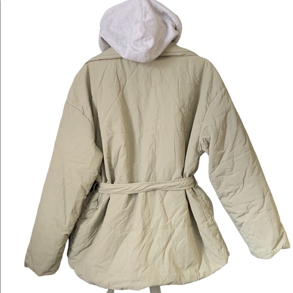 Blank NYC Hooded Quilted Wrap Jacket in Green - Picture 11 of 16